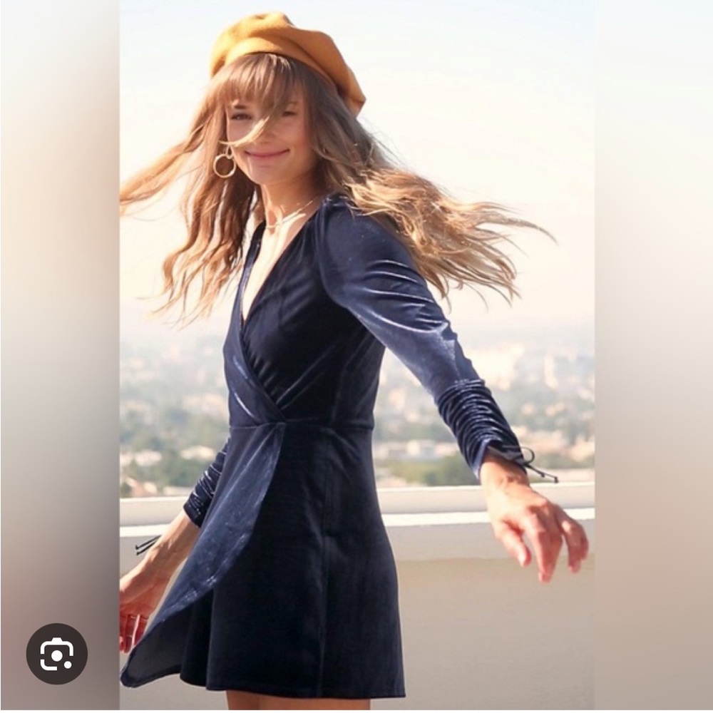 Urban Outfitters Blue Velvet Romper